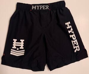 Hyper Men's MMA Shorts Chevron Black/White Drawstring Sz M Unlined